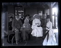 Group at Farmingdale Station. Mr. Price, Helen, Ellen, & Bessie Morris, Mother, Eli Price & Fred Baker & Gertrude Mellor & Whitall Nicholson. [Sea Girt, NJ] [graphic].