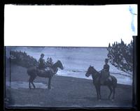 Bess & Miss Grace Taylor on horseback at Elbow Bay, [Bermuda] [graphic].