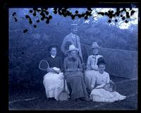 Tennis group. Sallie Emlen, John Cope, Patty & Gertrude Mellor & Bess. In shade. [Sea Girt, NJ] [graphic].