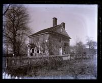 Washington's Headquarters, Valley Forge, [PA]. G[eorge] V[aux] in doorway [graphic].