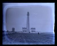 Lighthouse at Cape May Point, [NJ]. Father & Bess in background, Mother in foregr[oun]d [graphic].