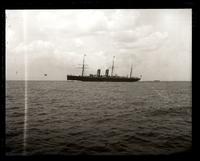 Steamer Cimbria coming up New York Bay, from launch, Henry George [graphic].