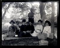 Group on [Mana]squan R[iver]. Patty & Gertie Mellor, Ed. Strawbridge, Nellie Wood, Bess, Mother & Father. [Manasquan, NJ] [graphic].