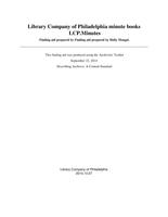 Library Company of Philadelphia minute books finding aid