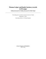 Thomas Leiper and family business records finding aid