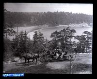 One of our buckboards. Thunder Cove and Great Herd in background, [Mount Desert Island, ME] [graphic].