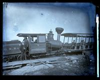 Green Mt. engine & car at Summit, Rob. Mickle standing by cab, [Mount Desert Island, ME] [graphic].