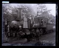 Group on the engine at Hurd, N.J. Near view [graphic].