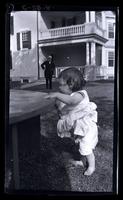 [Janet Morris] with Asa. S. Wing in background, [131 W. Walnut Lane, Philadelphia] [graphic].