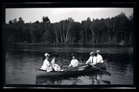 [Group in a canoe], Pocono Lake, [PA] [graphic].