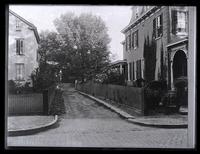 Our house [6706 Cresheim Road] & part of Hogue's from under buttonwood trees beyond Pelham Road [graphic].