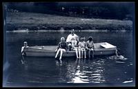 [Group in a canoe], Wood Hill Farm, [Rancocas, NJ] [graphic].