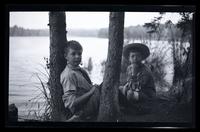 [Elliston Perot Morris Jr. and Marriott Canby Morris Jr. on the lakeshore], Pocono Lake, [PA] [graphic].