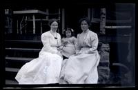 [Jane Rhoads Morris and Janet Morris on porch steps], Pocono Lake, [PA] [graphic].