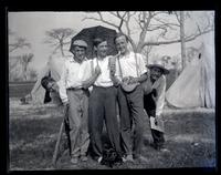 [Four boys and a man with a dog] Boys Parlors Camp, Wildwood, NJ [graphic].
