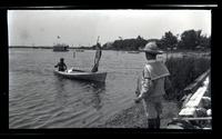 [Young boys with rowboat, Sea Girt] [graphic].