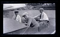 Elliston, Marriott & Wistar Wood on a sail boat, [Brielle, NJ] [graphic].