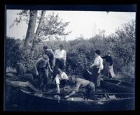 [Launching the canoes] Canoeing, Egg Harbor River, NJ [graphic].