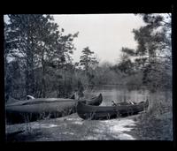 [Three empty canoes, Egg Harbor River, New Jersey] [graphic].