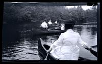 [Three canoes in the water], Rancocas Creek, NJ [graphic].
