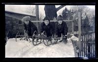 [Three children sledding including Elliston Perot Morris Jr. and Marriott Canby Morris Jr., 131 W. Walnut Lane] [graphic].
