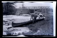 [Two men and a canoe], Maurice River, NJ [graphic].