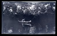 [Man in a canoe], Rancocas Creek, NJ [graphic].
