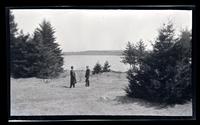 [Two men near a lake], Pocono Lake, PA [graphic].