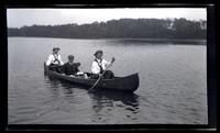 [Three people in a canoe, Sea Girt] [graphic].