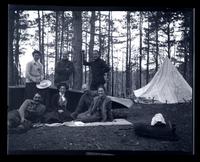[Men and women with a tent, Egg Harbor River, New Jersey] [graphic].