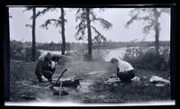 [Two men at campsite], New Lisbon, NJ or Willow Grove, PA [graphic].