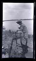 [Marriott Canby Morris, Jr. with a toy boat], Sea Girt, NJ [graphic].