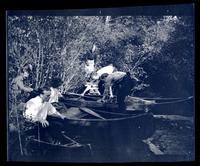 [Launching the canoes], Canoeing, Egg Harbor River, NJ [graphic].