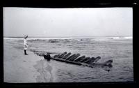 [Boy, possibly Marriott Canby Morris Jr., standing on the shore, Sea Girt] [graphic].