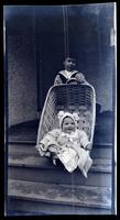 [Marriott Canby Morris Jr. and Janet Morris in basket, 131 W. Walnut Lane] [graphic].