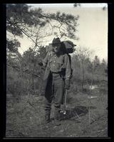 [Man with backpack and ax, Egg Harbor River, New Jersey] [graphic].