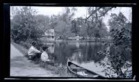 [Man and woman seated on riverbank], New Lisbon, NJ or Willow Grove, PA [graphic].