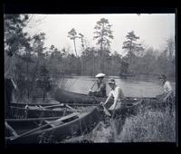 [Men and women with canoes, Egg Harbor River, New Jersey] [graphic].