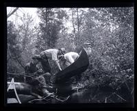 [Launching the canoes, Atsion River, New Jersey] [graphic].