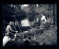 [Launching the canoes] Canoeing, Egg Harbor River, NJ [graphic].
