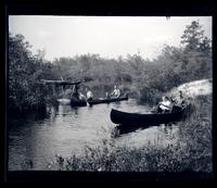 [Two canoes with passengers], canoeing, Egg Harbor River, NJ [graphic].