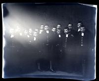 [Group of boys dressed in robes posed for a portrait, probably London] [graphic].