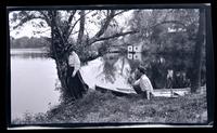 [Man and woman on riverbank], New Lisbon, NJ or Willow Grove, PA [graphic].