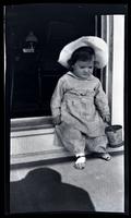 [Janet Morris holding a bucket], Sea Girt, NJ [graphic].