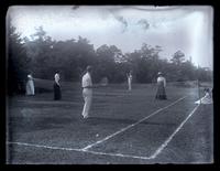 [Tennis court, Sea Girt N.J. Family tennis match in progress] [graphic].