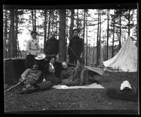 [Men and women at a campsite, Egg Harbor River, New Jersey] [graphic].