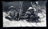 [Elliston P. Morris Jr. and Marriott C. Morris Jr. playing with wagon, Sea Girt, NJ] [graphic].