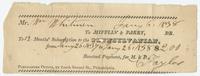 Mr. [blank] To Mifflin & Parry, [blank] Dr. To [blank] months' subscription to the Pennsylvanian, : from [blank] to [blank] $ [blank] Received payment, for M. & P., [blank] Publication office, 99 South Second St., Philadelphia.