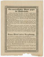 Ein vortressliches Mittel gegen die Wassersucht. : Nimm 4 Quart klarer süsser Seider, ... Neues Mittel wider Auszehrung. ...