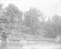 [Men fishing near the waterfalls in Wissahickon Creek, Fairmount Park] [graphic].